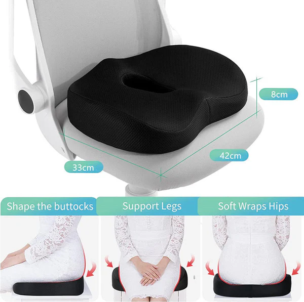 Premium Ergonomic Orthopedic Memory Foam Seat Cushion for Office Chair Car Stress Relief - Image 2