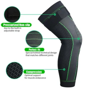Premium Full Leg Compression Knee Brace for Running, Sports & Recovery