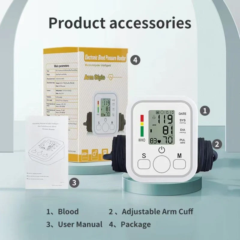 Digital Upper Arm Blood Pressure Monitor Large HD Display Auto Cuff - Image 3